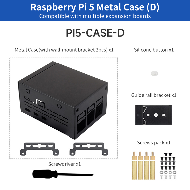 Raspberry Pi 5 - Металлический корпус для Raspberry Pi 5,