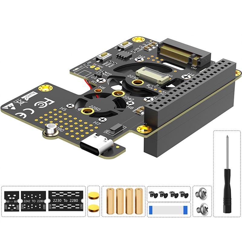 Pi 5 Case - Для Raspberry Pi 5: PCIe-адаптер M.2