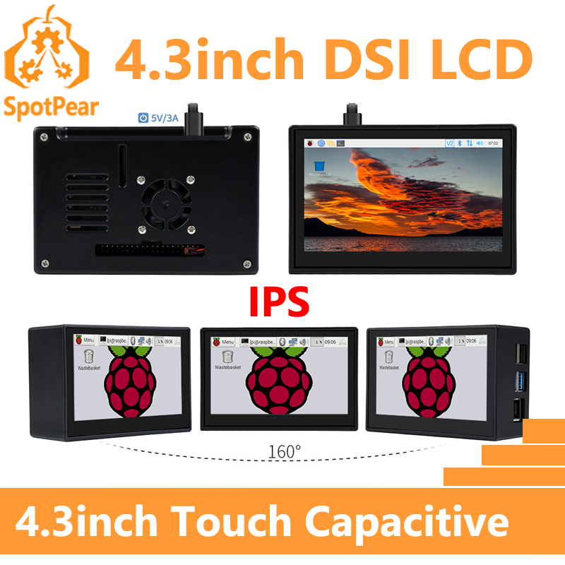 Pi 5 Case - Raspberry Pi 4,3-дюймовый DSI-дисплей MIPI 800x480
