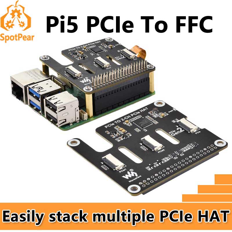 Pi Cooler - Raspberry Pi 5 PCIe до 2-канального