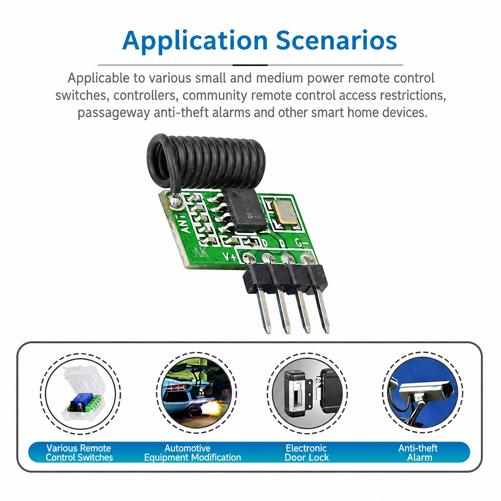 Arduino Kit - Модуль супергетеродинного радиочастотного приемника 315 МГц/433